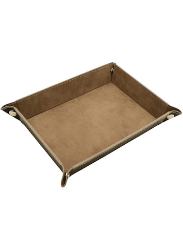 Socospace Valet Tray-leather and velvet,EDC Tray,Catchall Tray for Jewelry,Wallets,Watches,Key,Phones,Glasses, Perfect for Nightstand,Entryway Table,Desk,Key Tray,Home Decor（Grey）