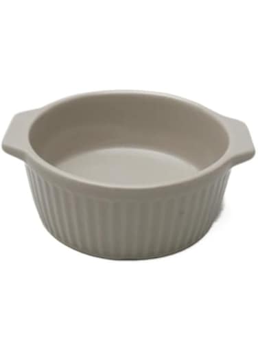 Daiso Stripe Emboss Round Bakeware Greige
