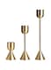 TERRIFI 3 Pcs Candle Holders for Taper Candles, Decorative Candlestick Holder for Wedding, Dinning, Party, Fits 3/4 inch Thick Candle&amp;Led Candles (Metal Candle Stand) (Gold)
