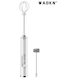 Electric Milk Frother Handheld Electric Whisk Coffee Frother Egg Beater Milk Cappuccino Latte Frother Drink Mixer Kitchen Tools USB Rechargeable White