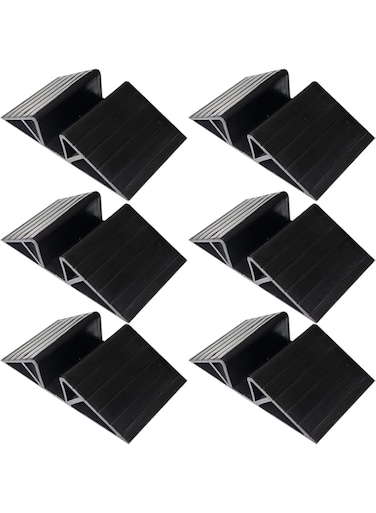 6 Pcs Support Feet for Pet Gate Isolation Fence Gate, Plastic Triangle Fence Reinforcement Fitting Free Standing Dog Gate Fence Panel for Configurable Wood Dog Gate Doggie Guardrail- (Black)