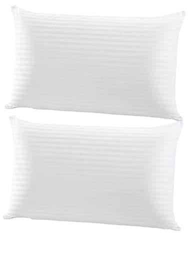 2 Pack Cotton Bed Pillow Stripe Design 50x70cm Made in Uae