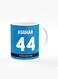 Designer Printed Coffee Mug with Heavy Duty Handle 11oz Ceramic Personalised Gift Mugs Cup [Microwave Safe &amp; Dishwasher Proof ] - Cricket Player - Asghar Afghan, Jersey Number - 44