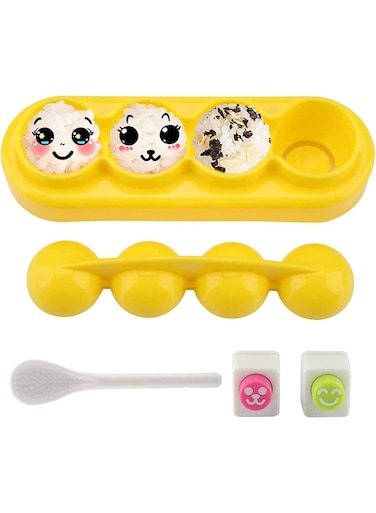 Ball Making Kit, Plastic Non Stick Rice Ball Maker Mold Sushi Making Kit Sushi Accessories with Spoon for Kid Lunch Bento and Home DIY