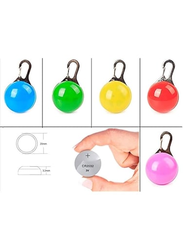 PETTOP waterproof LED Dog Collar lights Pet ID Tags Safety Night Walking Lights 5 COLORS per pack Battery included with gift button cells MULTI-PURPOSE to your person for visibility