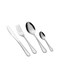 East 16 Piece Stainless Steel Silverware Cutlery Set, Border Design Flatware, Stainless Steel Silverware Set for Home/Office/Party, Knife Fork Spoon Eating Utensils Set Service for 4, Mirror Polish &amp; Dishwasher Safe