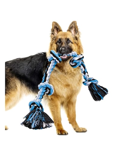 BMAG Dog Rope Toys for Aggressive Chewers, Interactive Heavy Duty Dog Toys for Medium Large Dogs, Tough Twisted Rope Toy with 5 Knots