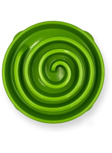 Rico`s pet heaven Dog bowl, Cat bowl slow feed, slow much fun, Large (Green)