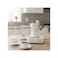 Electric Coffee Maker 300ML 500W, 6 Cups Moka Pot with Hot Plate, Portable Espresso Maker White