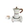 Electric Coffee Maker 300ML 500W, 6 Cups Moka Pot with Hot Plate, Portable Espresso Maker White