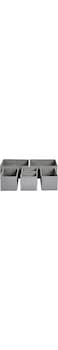 Amazon Basics Cloth Drawer Storage Organizer Boxes, Set of 6, Gray