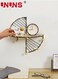 Floating Shelves For Wall,Sector Wall Mounted Floating Shelves With Hooks And LED Light String,Metal Frame With Wooden Shelf,Decor Shelf For Bathroom Bedroom