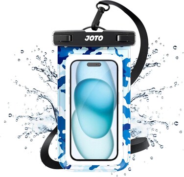 JOTO Universal Waterproof Phone Pouch Cellphone Dry Bag Case for iPhone -Camoblue
