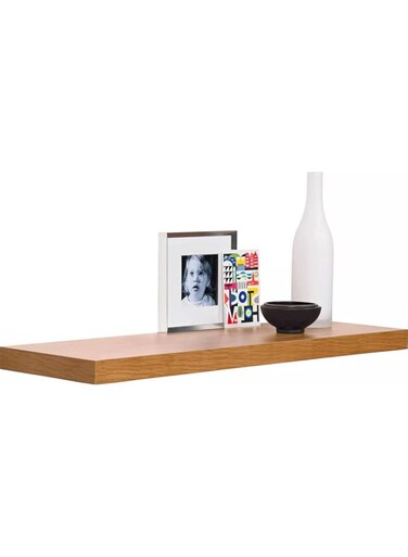FITTO 40cm &amp; 60cm Floating Wall Shelves, Available in White, Black, Oak Effect, and Brown Finishes - Wall-Mounted Shelf for Bedroom, Living Room, Bathroom, Modern Home Decor (Oak Effect, 60 cm)