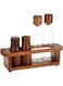 Billi Wooden Oil, Vinegar, Salt &amp; Pepper Canister Set, Brown, Aca-622