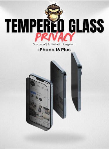 Gorilla iPhone 16 Plus Privacy Screen Protector - 9H Tempered Glass, Anti-Spy, Full Coverage, Case-Friendly