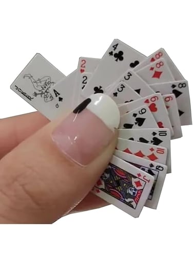 54 Cards Travel Game, Poker Cute Miniature 1:12 Mini Poker Playing Cards Home Decoration Toys 3 PCS