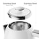 Feller Germany EK200 W Retro Style 1.7L Kettle with Thermometer 2200 W Stainless Steel Body White