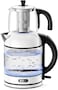 Feller Germany 2200W 2-In-1 Teamaker, 2L Glass Kettle+1L Teapot by German Technology, STRIX, Keep-Warm+Boil-Dry+Overheat, Stainless Steel Teapot Kit, TS288, 2Y Guarantee - UAE Version (White)