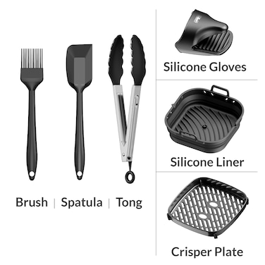 Feller Germany Air Fryer 1600 W, Large 5.5L Cap., Xcyclone-Tech, 4x Non-Stick Ceramic Coating, 10 Cooking Functions, Cool-Touch+Interior Lightning, AFR550, 2Y Guarantee - UAE Version (White)