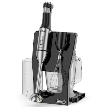 Feller Germany 3in1 Hand Blender, 1000W, Smart Speed Control, 4-finned Titanium Blade, Stainless Steel, 1.2 L Chopper, Whisker, 42.5CM Extra Long Shaft, HB1000 Plus, 2Y Guarantee - UAE Version (Black)