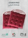 Pack of 2 Velvet Soft Chair Pad with Seat Ties Suitable for Garden , Kitchen and Office Chairs Indoor and Outdoor Maroon 40x40cm
