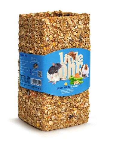 نفق متاهة ليتل ون اللذيذ متوسط ​​الحجم - لعبة مضغ ولعب لإثراء حياة الحيوانات الأليفة الصغيرة