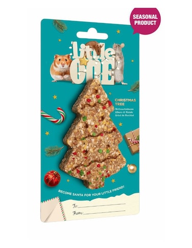 لعبة شجرة عيد الميلاد الصغيرة للهامستر والجرذان والفئران والجرذان الصغيرة 45 غرام - مضغ ووجبة خفيفة احتفالية