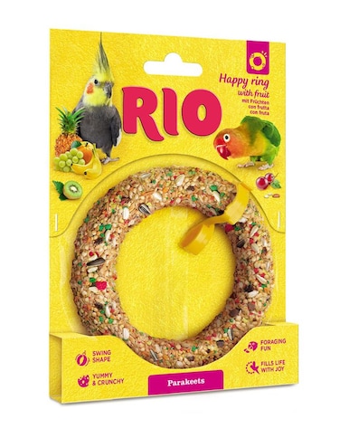 RIO Happy Ring for Parakeets &ndash; Fun Crunchy Treat &amp; Toy for Active Birds