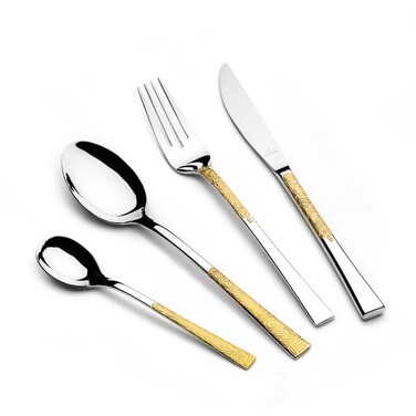Arshia Stainless Steel Cutlery Sets 50pcs Gold & Silver
