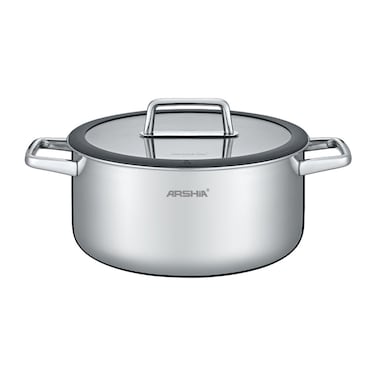 Arshia Stainless Steel Casserole With Lid 28cm