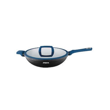 Arshia Wok Pan with Blue Lid 32cm