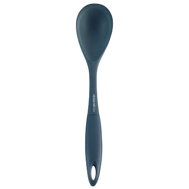 Arshia Silicone Solid Spoon, Heat-Resistant Nonstick Kitchen Utensil, Black