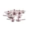 Arshia 16-Piece Pink Diamond Cookware Set – Premium Die-Cast Aluminium with Teflon Select Non-Stick   Stylish, Durable & Heat-Efficient