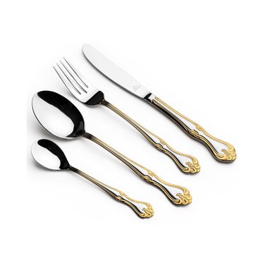 Arshia Stainless Steel cutlery Set 95pcs Silver &amp; Gold