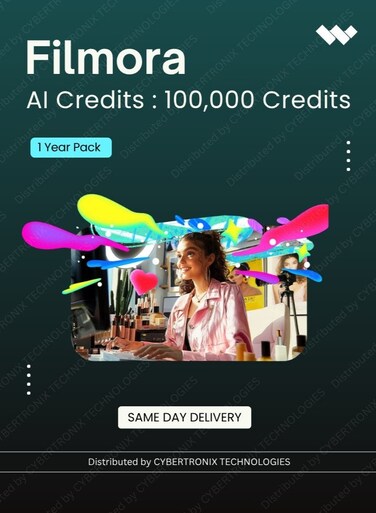 Filmora AI Credits: 100,000 Credits   1 Year   Digital License   Same Day Delivery