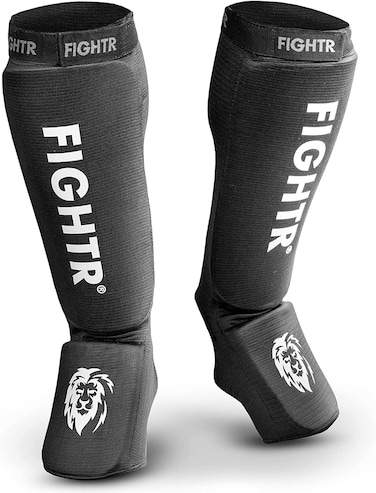 FIGHTR&reg; Shin Guards - Ideal Fit and Padding   shin Protection for Kicks in Kickboxing, MMA, Muay Thai and Other Combat Sports
