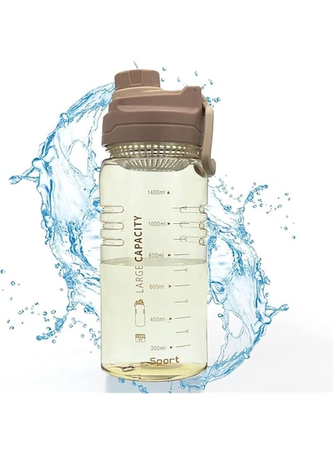 NALACAL Leak-Proof Sports Water Bottle, 1.5L, with Measurement Label, BPA-Free, Portable for Gym, Cycling, Hiking, Durable &amp; Eco-Friendly, with Fruit Infuser Filter Cap &amp; Easy Carry Handle
