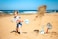 CompacToys 2-in-1 Shovel &amp; Grid Sand Toy &ndash; Adjustable Handle Shovel and Sieve Set for Kids, Ideal for Beach, Sandbox &amp; Garden Play, Compact &amp; Travel-Friendly