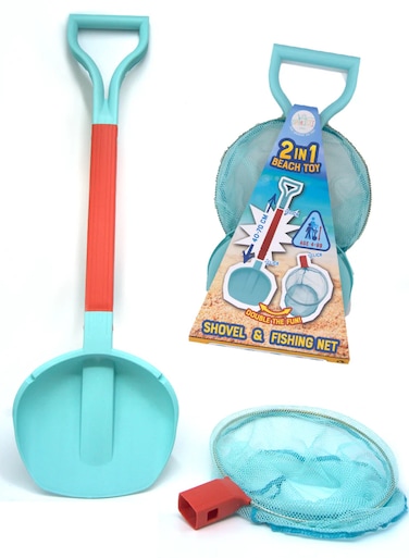 CompacToys 2-in-1 Shovel &amp; Grid Sand Toy &ndash; Adjustable Handle Shovel and Sieve Set for Kids, Ideal for Beach, Sandbox &amp; Garden Play, Compact &amp; Travel-Friendly