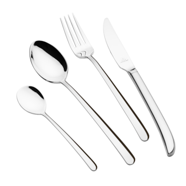 Arshia 48-piece Shiny Silver Cutlery Set with Stand