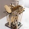Arshia 26-piece Shiny Silver Cutlery Set with Stand
