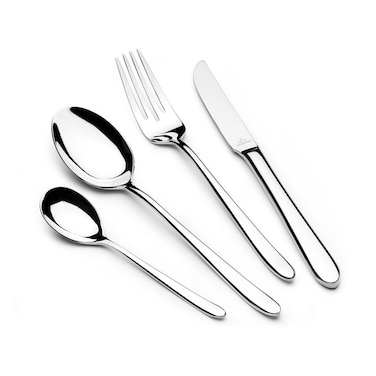 Arshia 26-piece Shiny Silver Cutlery Set with Stand