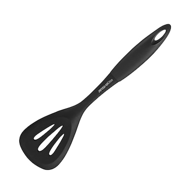 Arshia Black Silicone Slotted Turner, Heat-Resistant Nonstick Spatula