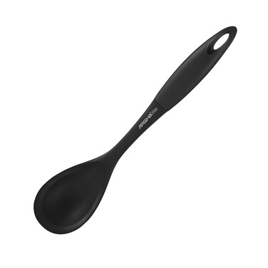 Arshia Black Silicone Solid Spoon, Heat-Resistant Nonstick Kitchen Spoon