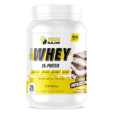 Body Builder Premium Whey Protein New Gen, Crispy Chocolate Coconut, 2 LB