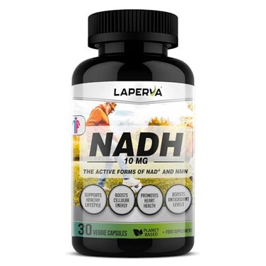 لابيرفا NADH 10 ملغ - دعم طاقة الخلايا ونشاط مضاد للأكسدة - يساعد في الحفاظ على الحيوية والصفاء الذهني وصحة القلب - 30 كبسولة نباتية