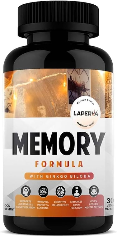 Laperva Memory Formula With Ginkgo Biloba &ndash; Cognitive Wellness, Supports Alertness, Concentration &amp; Mental Focus, Botanical Blend With Bacopa &amp; Acetyl-L-Carnitine &ndash; 30 Veggie Capsules