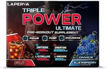 Laperva Triple Power Ultimate Pre-Workout Supplement, Oxyice Edition, Energy &amp; Focus Support, Workout Performance Formula, Refreshing Flavor, 30 Servings