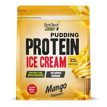 اوبتي تيكت ايس كريم بودينج بالبروتين - عالي البروتين، بدون سكر مضاف، نباتي وخالي من الجلوتين - 22 غرام لكل وجبة (500 غرام، نكهة المانجو)
